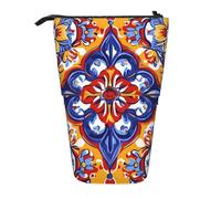 KWQDOZF Trousse à Crayons Mandala Fleur, étui télescopique coloré et Abstrait pour Crayons, Trousse de Papeterie Extensible, Organisateur pour Fournitures de Bureau, Maquillage et Voyages