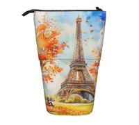 KWQDOZF Trousse à Crayons Tour Eiffel Aquarelle, Style Automne Parisien, télescopique, Extensible, pour Fournitures de Bureau, Maquillage et Voyages.