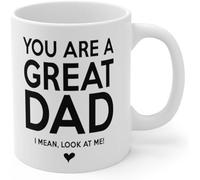 KWQDOZF Tu es un super papa ! Mug à café original en céramique imprimée recto verso, 325 ml (11 oz), idéal pour maman, papa, un ami, une épouse ou un mari.