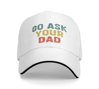 KWQDOZF Va Demander à Ton Papa ! Chapeau de Papa, Casquette de Baseball Homme Femme, Casquette Trucker