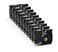 KWRTFKTYS 10 Rouleaux de Ruban for Pochoir 18/24/36 mm compatibles avec Les étiquettes Noires sur Transparent B-Other STe-141 151 161 for imprimantes P-Ouch PT-P900W(10PK 18mm)