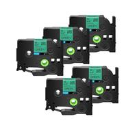 KWRTFKTYS 5/10 Rubans AZE-231 compatibles avec B-Other P-Touch TZ-231 TZe-241 Noir sur Blanc 6-24 mm Usage général Étiquettes laminées(5PK Black on Green,24mm)