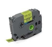 KWRTFKTYS Compatible avec Les Rubans d'étiquettes B-Other 12 mm TZeB31, TZeC31 et TZeD31, fluorescents Orange/Jaune/Vert. Remplace Les Rubans P-Ouch TZe.(Black on Yellow)