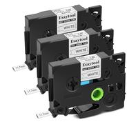 KWRTFKTYS Lot de 3/5/8/10 Rubans thermorétractables compatibles avec Les Rubans d'étiquetage B-otner Hse-231 HS-631 et l'imprimante P-Ouch PT-P750W(3PK Black on White,12mm)