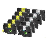 KWRTFKTYS Ruban thermorétractable C-uxer Compatible avec B-Other HSE-231 HSE-631 251 241, Ruban de 6/9/12/18/24 mm for P-Ouch Maker(Black on White,24mm)