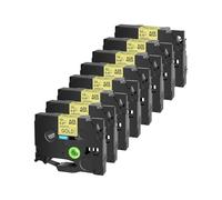 KWRTFKTYS Ruban TZ831 Noir sur Or, laminé, Paquet de 4/8 (6/9/12/18 mm), Compatible avec l'étiqueteuse B-Other TZE-821. Compatible avec l'étiqueteuse P-Ouch.(8PK,6mm)