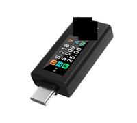 KWS-1902L Moniteur de courant et tension type C 4-30 V 0-8 A Testeur puissance Écran couleur numérique avec stockage hors(Black)