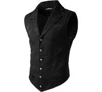 KWTF Hommes élégant Gilet Fleur Coupe ajustée mâle Costume Gilet Robe Formelle Veste pour Mariage décontracté Vintage