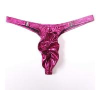 KWTF Lingerie pour Hommes Gay Jockstrap Tanga String Hommes Brillant froncé Poche Culotte String String sous-vêtement Bikini pour Hommes