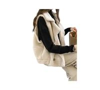 KWTF Mode chaud fourrure gilet pour femmes élégant sans manches col rabattu vestes hiver Chic décontracté Faux cuir gilet gilets