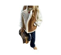 KWTF Mode chaud fourrure gilet pour femmes élégant sans manches col rabattu vestes hiver Chic décontracté Faux cuir gilet gilets