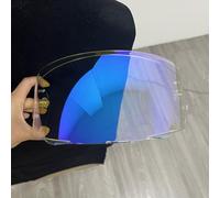 KWTN Moto YOURNAME Visière for HJC HJ33, i90, i91 visière faciale protégée contre les UV Visera Casco Moto Visera Casco Moto (Argent-Pour la journée)(Clear Blue-for Day+Night)