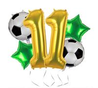 Kwuz Ballons de football décoratifs pour garçons - 101,6 cm - Grand ballon doré en forme de chiffre 11 sur le thème sportif - Fournitures de décoration de fête d'anniversaire