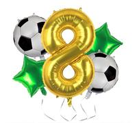 Kwuz Ballons de football pour garçons - Décoration de 8e anniversaire - Grand ballon doré en forme de chiffre 8 - 101,6 cm - Thème sportif - Fournitures de décoration de fête d'anniversaire