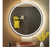KWW 90 cm LED Salle de Bain Vanity Mirror, Température de Couleur Réglable, Lumière Anti - Brouillard, Facile à Installer, Miroir de Vanité Mural avec Bouton Tactile Intelligent