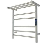 KWW Porte - Serviettes à Télécommande pour Salle de Bain, avec Minuterie de et Température Réglable, Indicateur LED, étendoir Mural en Acier Inoxydable avec étagère Supérieure (Poli, 5 + 3Bars)