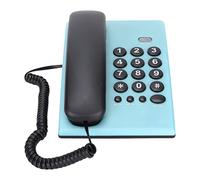 KX-T504 Téléphone de bureau fixe multifonctionnel, sans batterie, téléphone filaire avec pause, muet, maintenue, rappel, pour bureau, hôtel, salon (bleu)