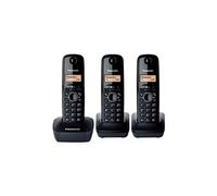 Panasonic KX-TG1613 - Téléphone sans fil avec ID d'appelant - DECT - noir + 2 combinés supplémentaires Noir G
