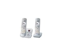 KX-TG6822 - Téléphone sans fil - système de répondeur avec ID d'appelant - DECT - argent nacré + combiné supplémentaire