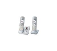 KX-TG6822 - Téléphone sans fil - système de répondeur avec ID d'appelant - DECT - argent nacré + combiné supplémentaire