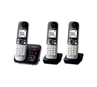 KX-TG6823 - Téléphone sans fil - système de répondeur avec ID d'appelant - DECTGAP - noir + 2 combinés supplémentaires