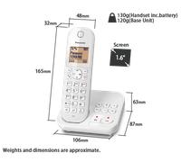 Panasonic KX-TGC420FRB Téléphone Numérique Sans Fil Répondeur Numérique, Base et Combiné Simples, Mains Libres, Identification de l'Appelant, Blocage des Appels Indésirables, Eco Plus, LCD, Noir