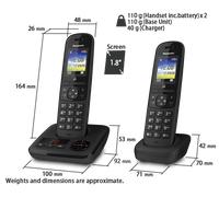 KX-TGH722FRB - Téléphone sans fil avec 2 combinés, rouge