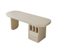 Kx9Lb8d Bureau d'écriture Bureau d'étude Moderne en Bois, Table de Toilette Blanche for Ordinateur Portable avec 2 tiroirs et 1 Meuble Rangement for Le Bureau à Domicile Bureau à Domicile