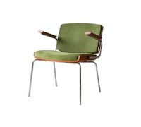 Kx9Lb8d Chaises de réception Chaises de Salle à Manger du Milieu siècle avec Main Courante en Bois, Fauteuil rembourré Velours, chaises Cuisine Modernes for Chambre Coucher, Salon(Light Green)
