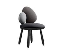 Kx9Lb8d Chaises de réception Chaises de Salle à Manger Modernes du Milieu siècle avec Pieds en Bois Noir, chaises latérales ovales for Manger/Salon/Cuisine/Restaurant(Grigio)