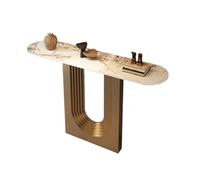 Kx9Lb8d Console d'entrée Table décorative de Panneau en Pierre Couloir Salon Partie supérieure du comptoir d'entrée d'acier Inoxydable Table Basse(Grand)