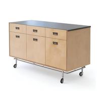 Kx9Lb8d Îlot de Cuisine Multifonctionnel Chariot d'îlot de Cuisine, comptoir en Acier Inoxydable et Roues Rangement à 6 Portes tiroirs Meubles