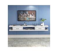 Kx9Lb8d Meuble TV Suspendu Meuble TV Flottant, Meuble de Divertissement Mural, unités murales multimédia avec Portes Support TV Suspendu(Blanc)