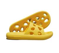 Kx9Lb8d Pantoufles de salle de bain Fashion Unisex Shower Shoes Soft Lightweight Bath Slippers with Drainage Holes Quick Dry Non Slip Indoor Outdoor Use Pantoufles d'intérieur(Yellow,Alpha Large)
