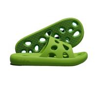 Kx9Lb8d Pantoufles de salle de bain Fashion Unisex Shower Shoes Soft Lightweight Bath Slippers with Drainage Holes Quick Dry Non Slip Indoor Outdoor Use Pantoufles d'intérieur(Green,Alpha Medium)