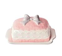 Kx9Lb8d Porte-beurre Beurrier en céramique avec motif relief, ustensile de cuisine occidental couleur sous glaçure, décoration bureau, plateau à dessert Beurriers