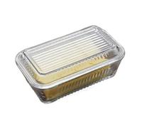 Kx9Lb8d Porte-beurre Beurrier en verre transparent avec couvercle, boîte à beurre et fromage adaptée aux restaurants, banquets d'hôtel Beurriers