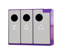 Kx9Lb8d Poubelles extérieures Poubelle extérieure en métal moderne de grande capacité, trois compartiments classés