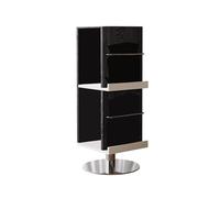 Kx9Lb8d Stockage de vinyle Étagère rotative for CD et disques vinyles, bibliothèque en bois, présentoir à magazines sur pied avec base acier inoxydable étagère pour support de disque