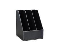 Kx9Lb8d Support de fichiers Porte-revues Vertical en Cuir à 3 Compartiments, Organiseur de Bureau, Plateau for Documents et dossiers Bacs à courrier(Noir)