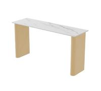 Kx9Lb8d Table Haute Home Rock Slab Bar Table with Metal Legs Commercial Balcony Long Narrow Pub Height(Gold)