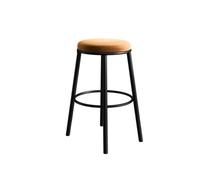 Kx9Lb8d Tabourets de comptoir Backless Bar Counter Chair Minimalist Restaurant High Legged Wrought Iron Stool with Orange Legs(XS)