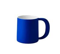 Kx9Lb8d tasse Ensemble de 1 tasse bleue idéale, grande capacité 47 cl, paroi intérieure, à café émaillée blanche for le bureau, thé au lait et latte marquer la tasse