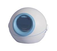 Kx9Lb8d Toilettes pour Animaux Bac à litière Arrondi for Chats d'intérieur, bac Extra Large, fermé sans Odeur et Anti-Fuite avec Pelle Bacs à litière Standards(Blue)