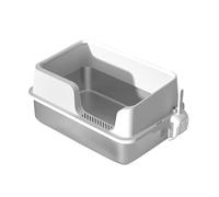 Kx9Lb8d Toilettes pour Animaux Bac à litière en Acier Inoxydable, bac métal for Chat, parois Hautes for Grands Chats et Chatons, Extra Large avec Pelle Bacs à litière Standards