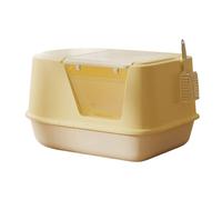 Kx9Lb8d Toilettes pour Animaux Bac à litière for Chat Capuchon géant, bac Semi-fermé, Grand for Chats de Petite Grande Taille Bacs à litière Standards(Yellow)