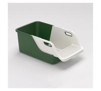 Kx9Lb8d Toilettes pour Animaux Grand bac à litière for Chat parois Hautes, Anti-éclaboussures for, Ouvert for, idéal for Les Petits et Grands Chats, Facile Nettoyer Bacs à litière Standards(Green)