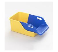 Kx9Lb8d Toilettes pour Animaux Grand bac à litière for Chat parois Hautes, Anti-éclaboussures for, Ouvert for, idéal for Les Petits et Grands Chats, Facile Nettoyer Bacs à litière Standards(Yellow)
