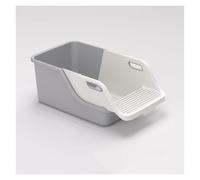 Kx9Lb8d Toilettes pour Animaux Grand bac à litière for Chat parois Hautes, Anti-éclaboussures for, Ouvert for, idéal for Les Petits et Grands Chats, Facile Nettoyer Bacs à litière Standards(Grigio)