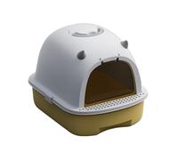 Kx9Lb8d Toilettes pour Animaux Petit bac à litière entièrement fermé avec tiroir et Couvercle Anti-Fuite sans Odeur, Facile Installer Nettoyer Bacs à litière Standards(Yellow)